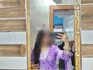 Purple Printed Anarkali Kurta Set