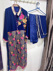 Royal Blue Embroidered Kurta Set