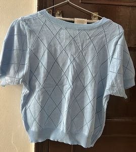 Cute Light Blue Knit Top
