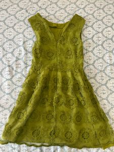 Chic Lace Overlay Mini Dress