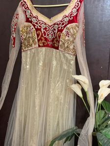 Stunning Red &amp; Gold Anarkali Gown