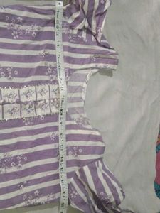 Purple Striped Kurta Set