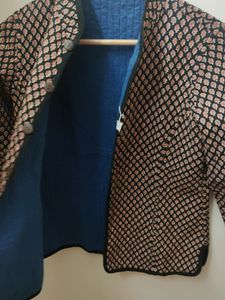 Both Side Wear black And blue Ethnic Coat