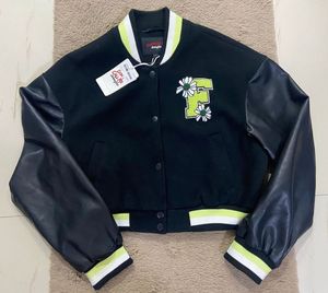 Baseball PU sleeve Bomber Jacket