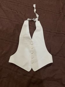 Elegant White Halter Vest