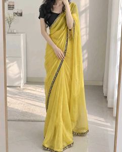 Vibrant Yellow Saree