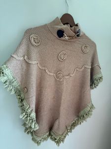 Elegant Rose Embellished Poncho
