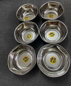 Set of 6 Stainless Steel Bowls and spoon