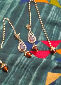 Elegant Crystal Drop Earrings + neckless