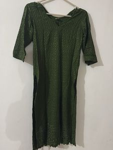 Elegant Green Textured Kurta
