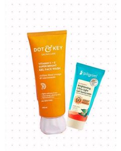 Dot & Key Vitamin C+E Face Wash & Pilgrim Sunscree