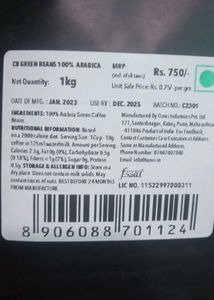 Green Coffee Powder  800 Grams There
