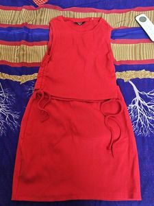 knitted cord set top with skirt