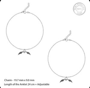 Oxidised Silver Wing Anklet(1 pair)