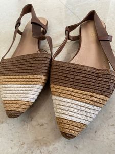 Brown and beige Mule Sandals