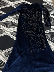 Elegant Royal Blue Velvet Gown