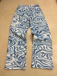 Psychedelic Swirl Wide-Leg Jeans