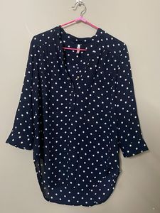 Navy Blue Polka Dot Tunic