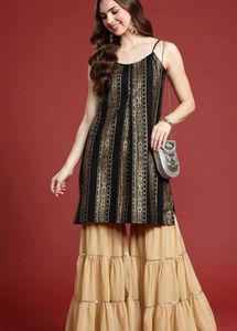 Elegant Black & Gold Kurta Set
