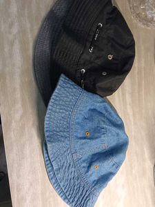 2 Bucket Hats - Denim & Black