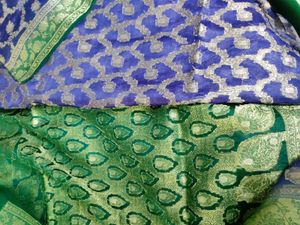 Blue-Purple Siko Saree Jaal Weave