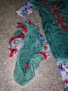 Green Floral Kurta Set with Dupatta