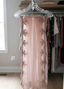 Elegant Mauve Embroidered Fabric
