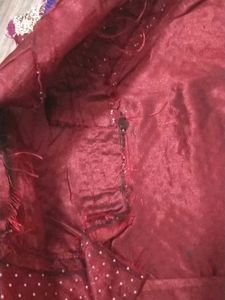 Gorgeous Maroon Net Saree with blouse
