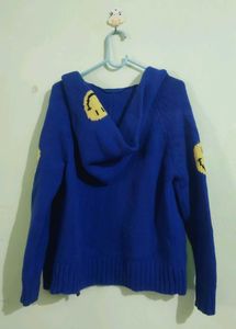 Rich Blue sweater hoddie with zip