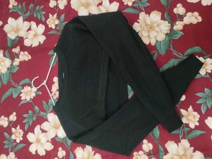 Black Crop Cardigan Top