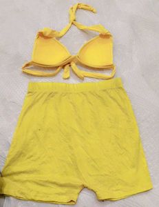 Yellow Emoji Bikini Set