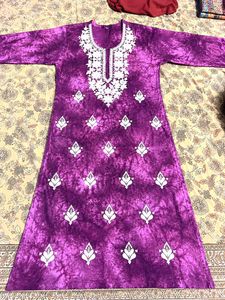 Beautiful Purple Embroidered Kurta