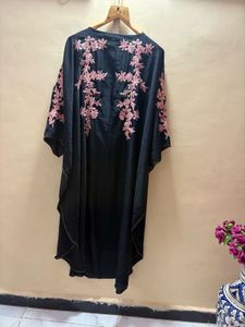 Black Embroidered Kaftan Gown
