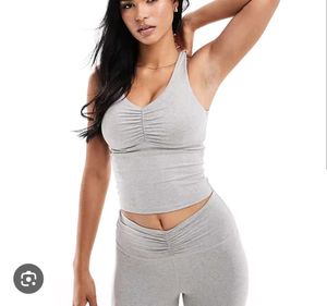 Ruched Grey Tank Top