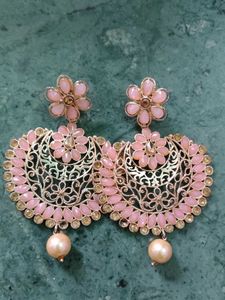 Elegant Pink Floral Earrings