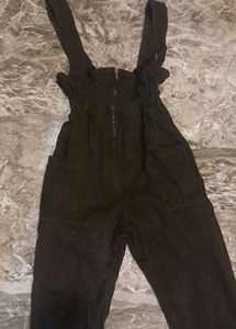 Dark Wash Denim Jumpsuit with Zipper