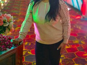 Embellished Sleeve Knit Top