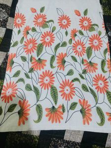 White Kurta with Floral Print