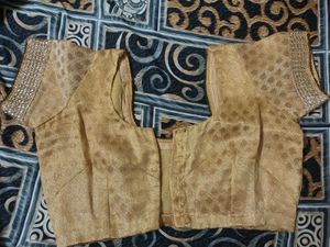 Orange Saree with Mirror Work