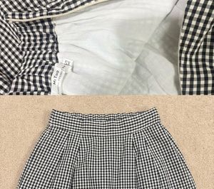 Set of 2 (Black Vest &amp; Gingham Skirt)