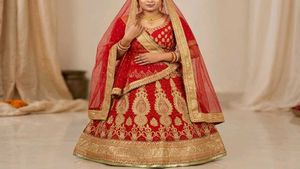 Stunning Red Embroidered Lehenga Choli