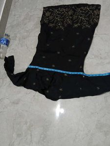 Elegant Black Embroidered Kurta&amp;pant