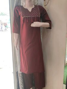 Maroon Kurta with Sequins and Tassels