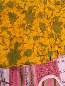 Yellow Floral Print Kurta