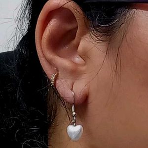 Handmade Pearl Heart Earrings