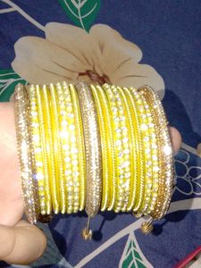 Beautiful Yellow & Gold Bangles Set