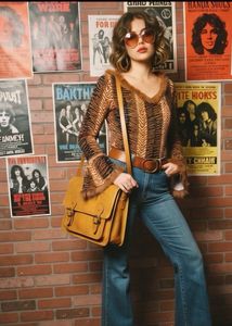 Unique Tiger Print V-Neck Top with Fur Trim