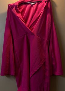 fuchsia flow wrap dress