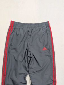 Adidas Grey &amp; Red Striped Track Pants