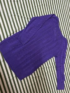 American Eagle Purple Cable Knit Sweater